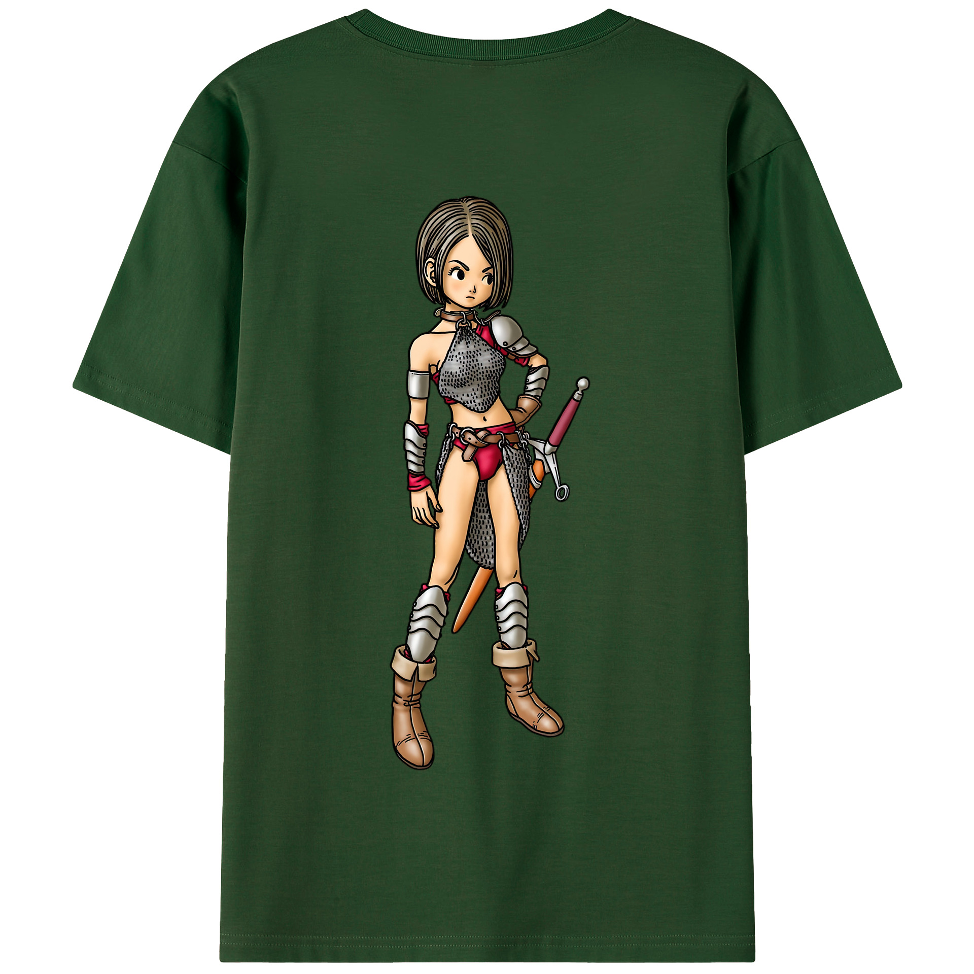 （画像用） ドラゴンクエスト Doragon Kuesuto Dragon Quest 綿100％半袖Tシャツ（背面プリント）
